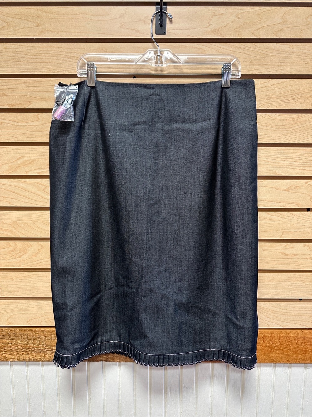 Carlisle Black Pencil Skirt with Fringe Trim